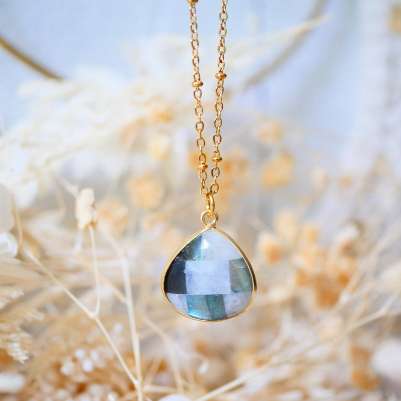 Ginandger Collana Justine Moonstone e Labradorite