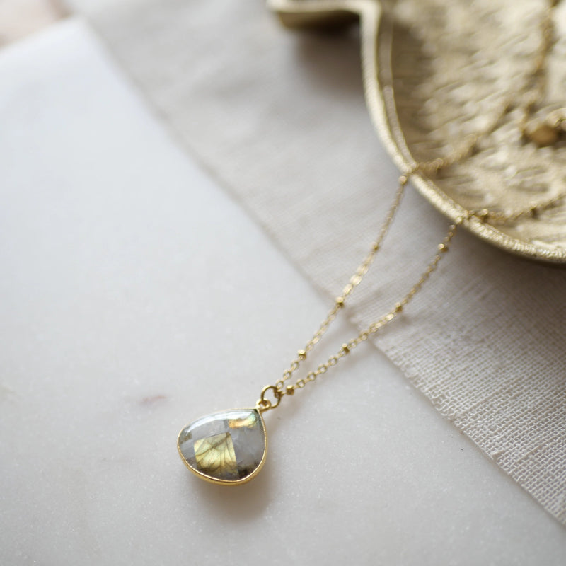Ginandger Collana Justine Moonstone e Labradorite