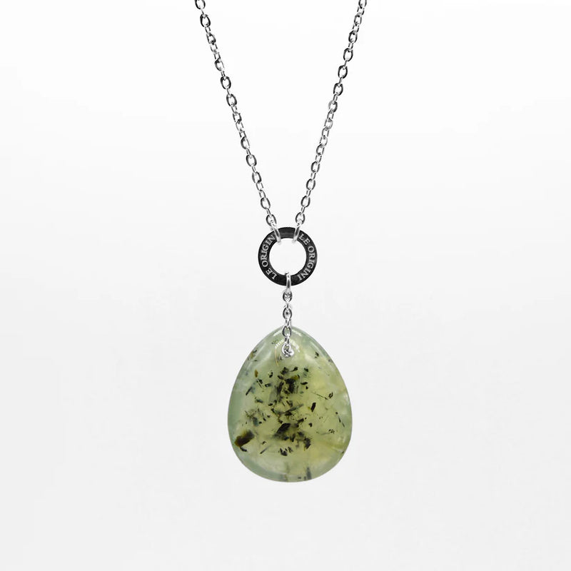 LE ORIGINI PENDENTE GOCCIA PREHNITE