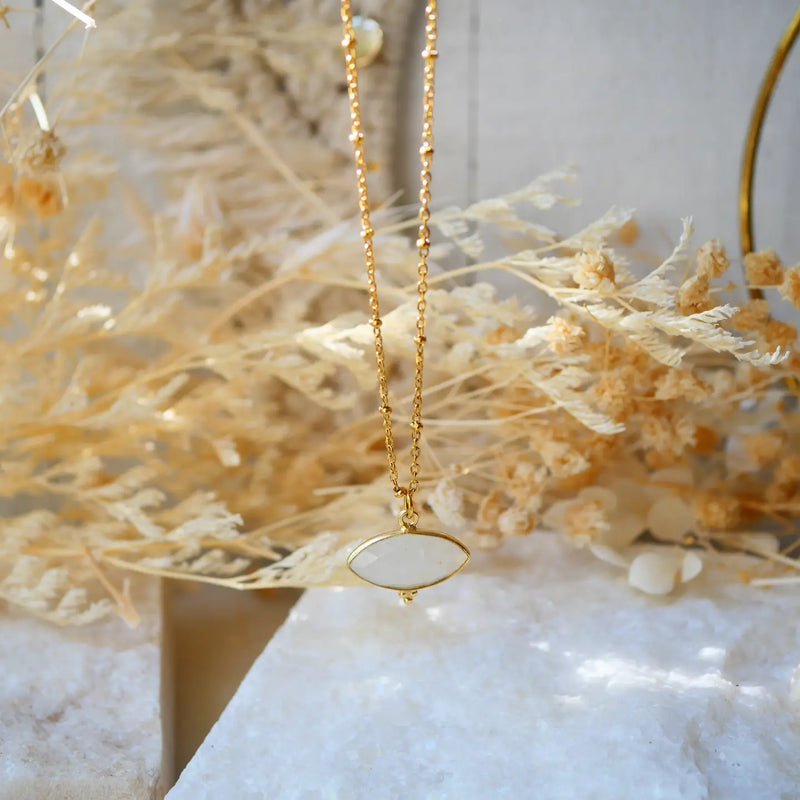 Ginandger Collana Mahakali Occhio con Pietra di Luna