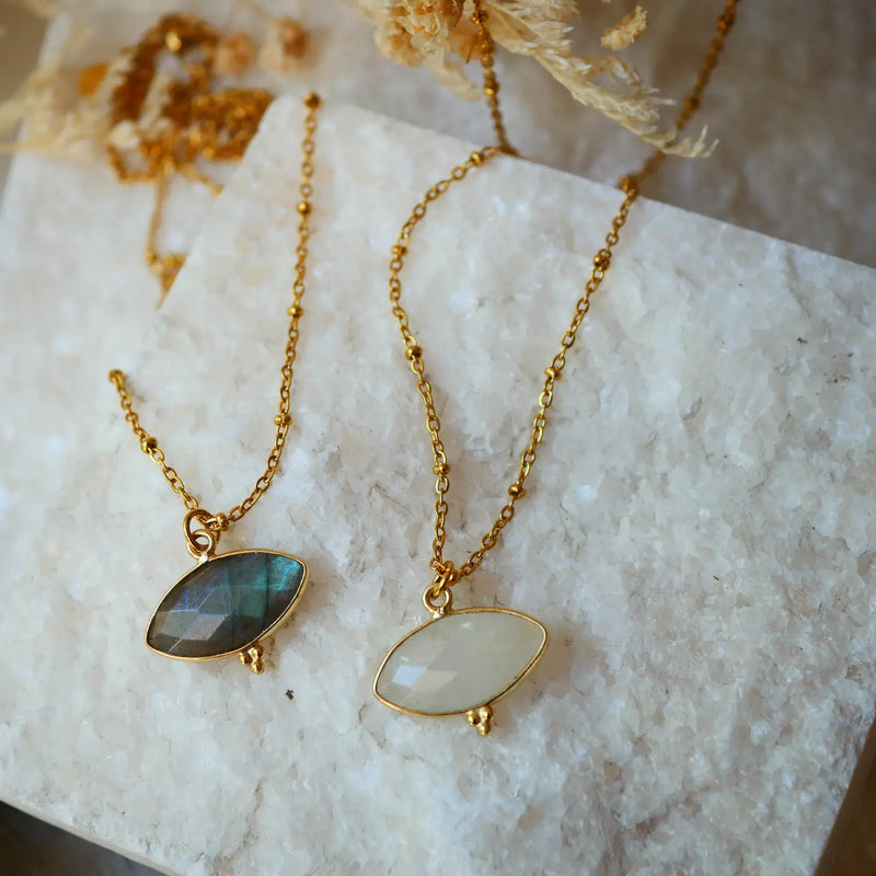 Ginandger Collana Mahakali Occhio con Labradorite
