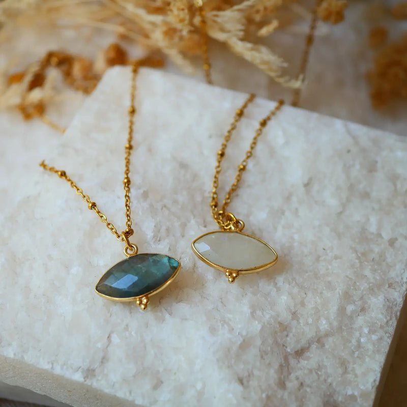 Ginandger Collana Mahakali Occhio con Labradorite