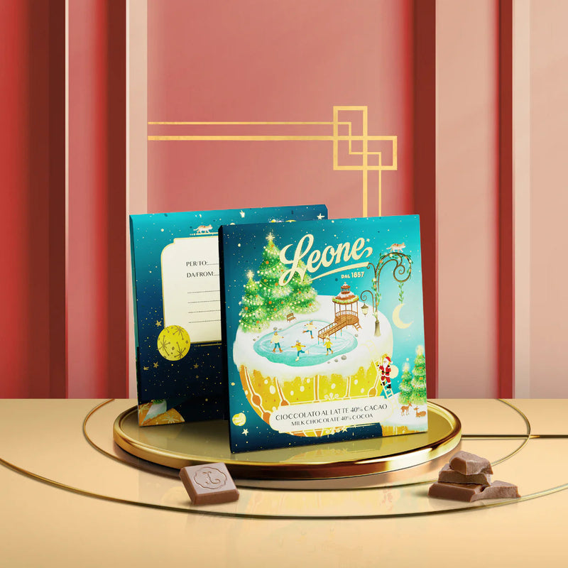 Leone Tavoletta di Cioccolato al Latte con Biglietto di Auguri