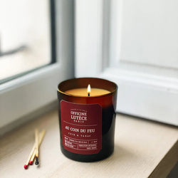 Officine Lutèce Candela Profumata Au Coin du Feu - Cuir et Tabac