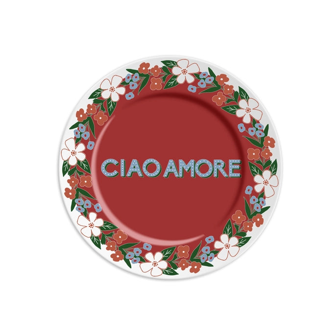 Piatto Porcellana con Scritta Ciao Amore