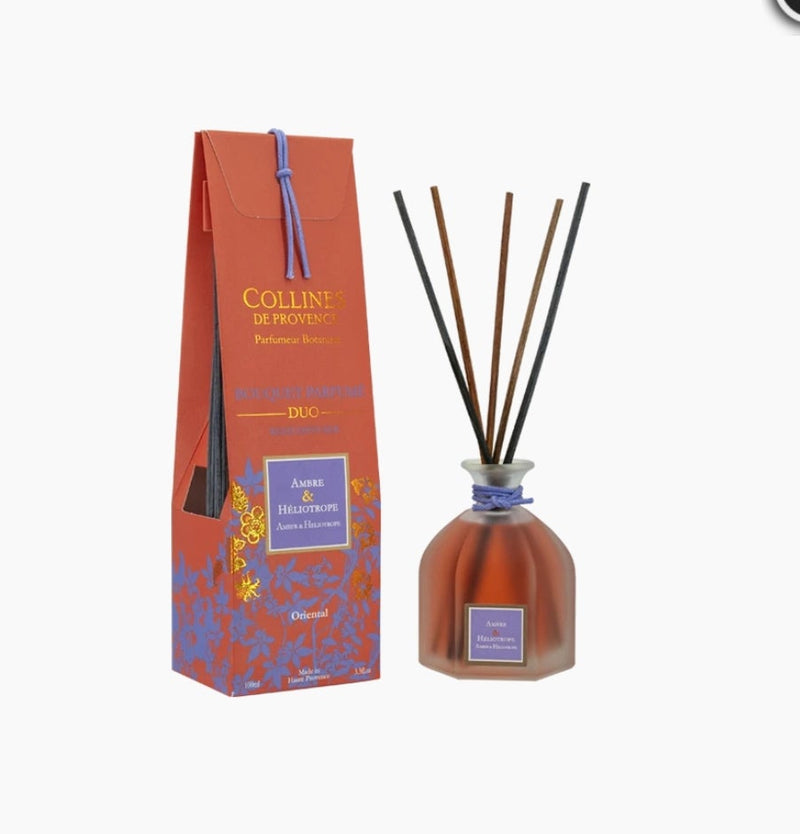 Collines de Provence Diffusore con Bastoncini Ambra e Eliotropio