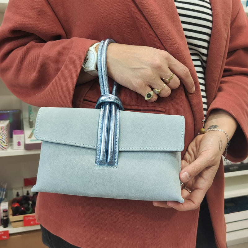Borsa in Pelle Kelly - Cielo