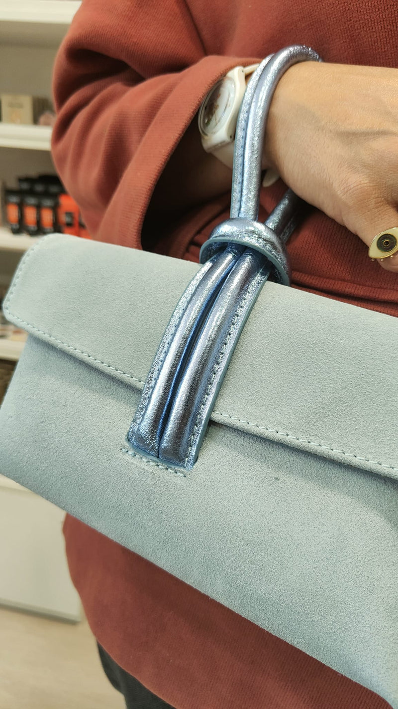 Borsa in Pelle Kelly - Cielo