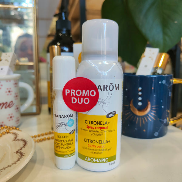 Pranarom Aromapic Duo Spray Corpo Citronella + Roll-on Post Puntura