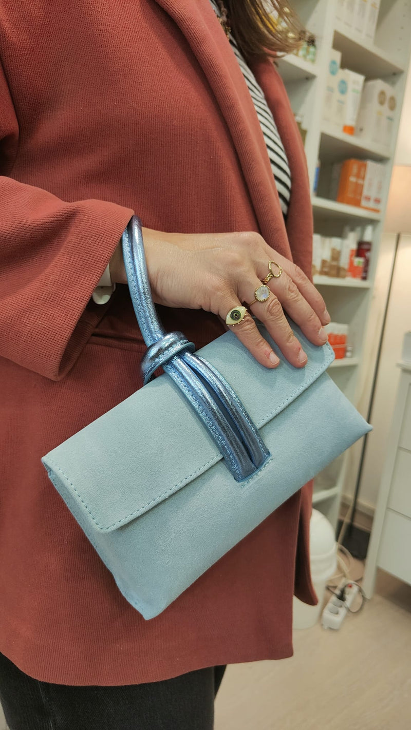 Borsa in Pelle Kelly - Cielo